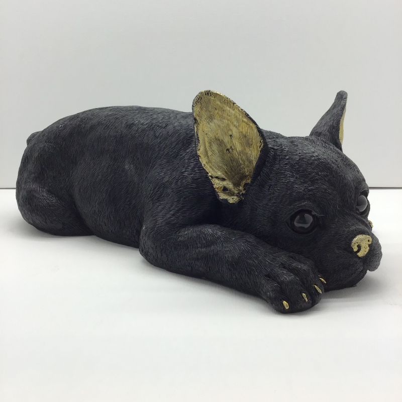 hond bull zwart goud 34x20x14