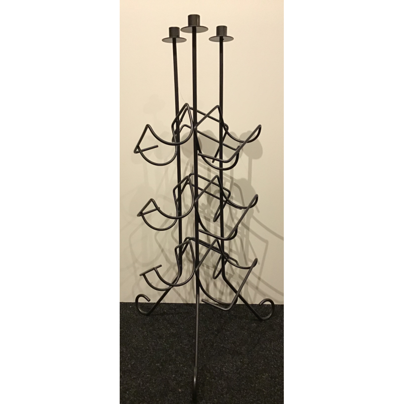 wijnrek kandelaar metaal antraciet 80 hoog 30 breed