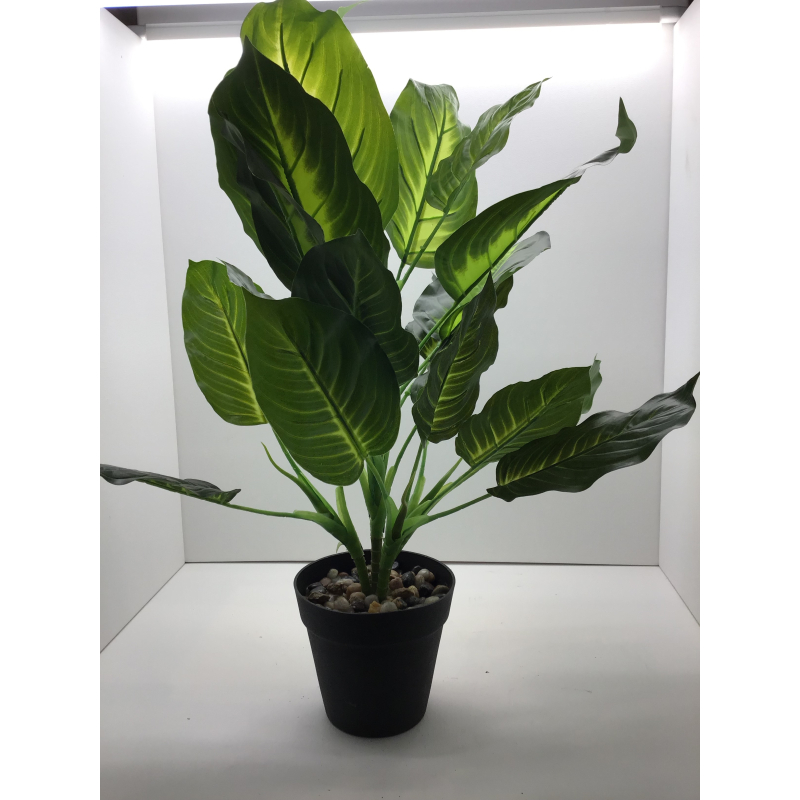 kunstplant in pot 50 hoog grootbladerig groen lichtgroen