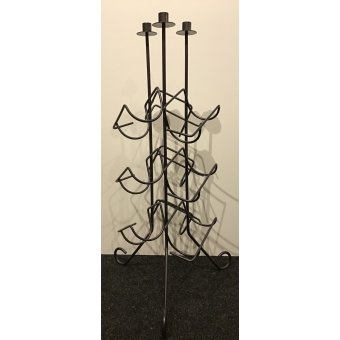 wijnrek kandelaar metaal antraciet 80 hoog 30 breed