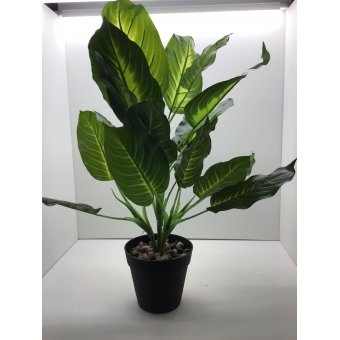 kunstplant in pot 50 hoog grootbladerig groen lichtgroen