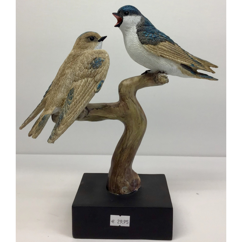 Vogels op tak 25x27x8cm