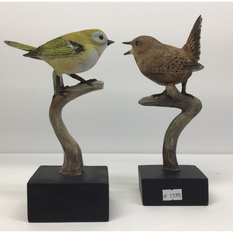 Vogel op tak 10x20x6cm assorti prijs per stuk