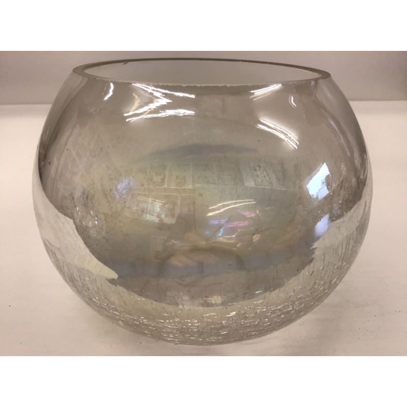 Vaas krakelee paarlemoer 14x12cm