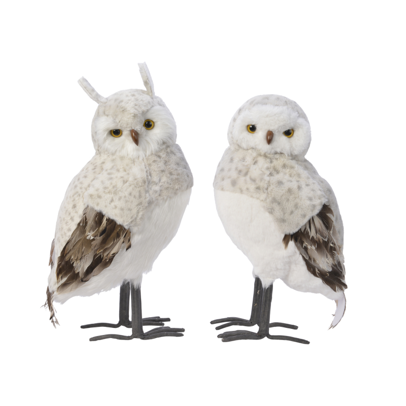 uil foam pluche glitter grijs 22x30x54