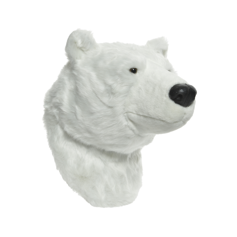 ijsbeerkop pluche wit 40x27x37cm