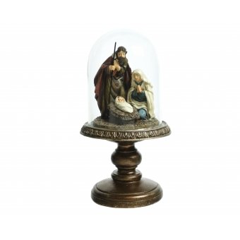 kerstgroep in stolp polystone