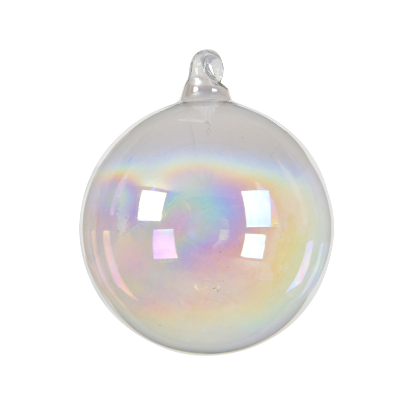kerstbal glas parelmoer 8cm