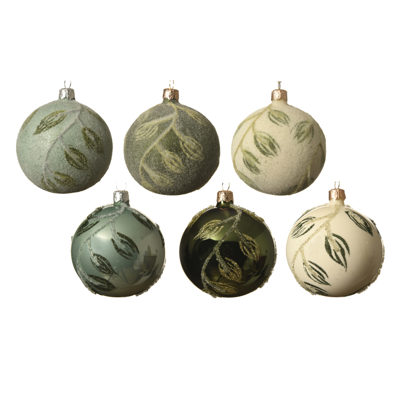 kerstbal glas tak assortiment 8cm