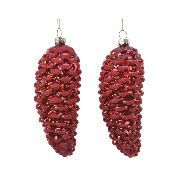 denneappel glas rood 14 cm