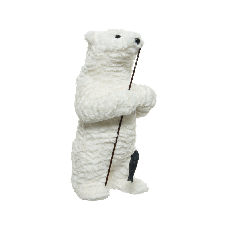 ijsbeer pluche vissend 22x22x45