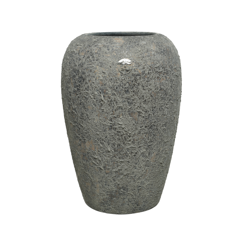 vaas terracotta structuur grijs 24x24x35