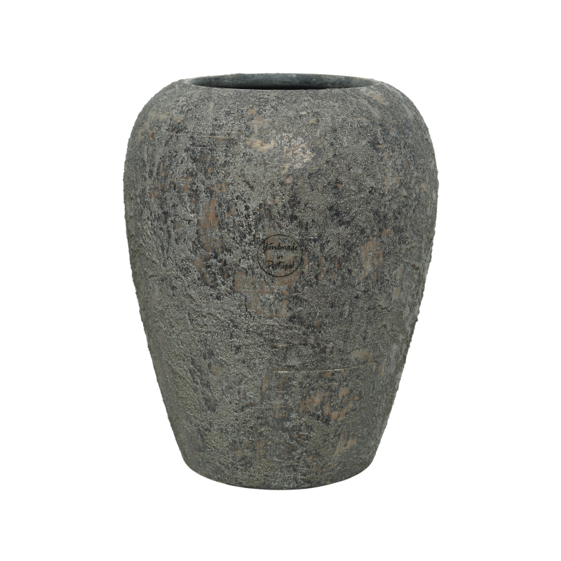 vaas terracotta structuur grijs 27x27x45