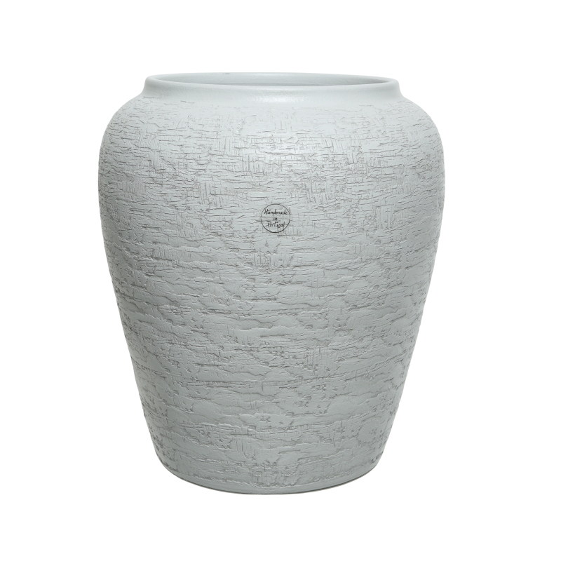 vaas terracotta structuur wit 35x35x40