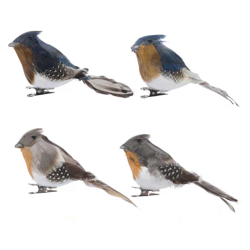 vogel veren met kuif 2 stuks