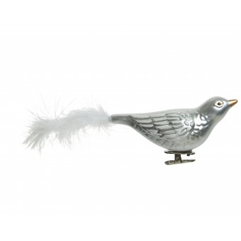 vogel veer clip zilver 2 stuks