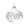 kerstbal glas blad rand transparant 8cm
