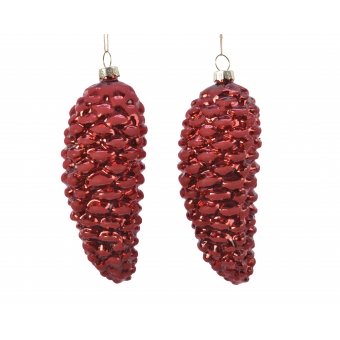 denneappel glas rood 14 cm