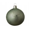 kerstbal glas eucalyptus ster stip 8cm