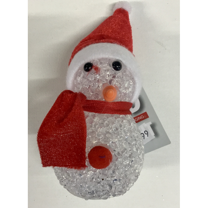 sneeuwpop acryl verlichting 9cm