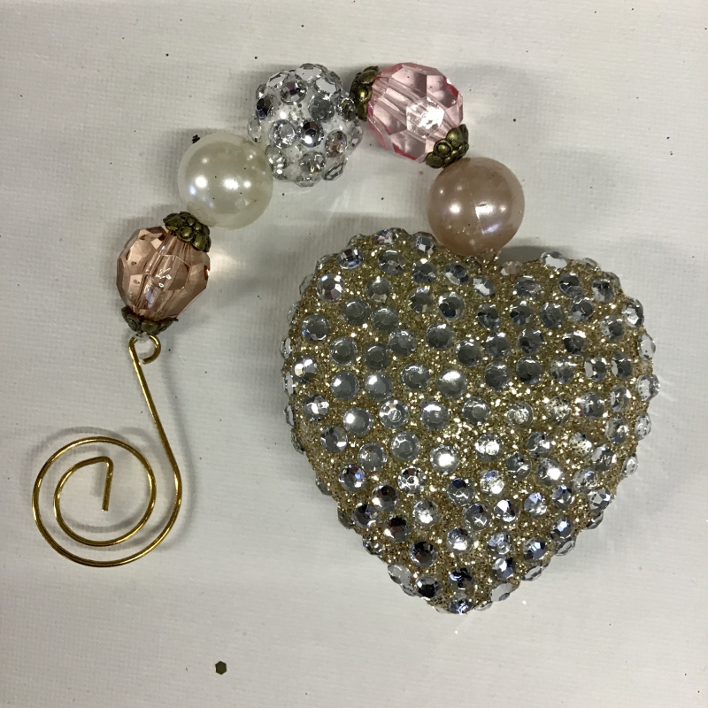 hanger hart met kralen 20 cm