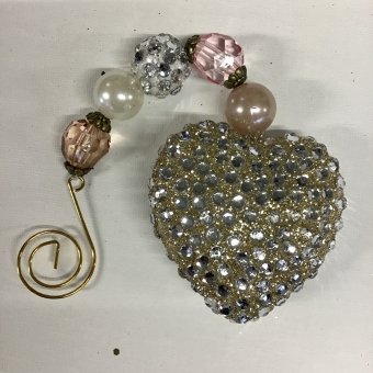 hanger hart met kralen 20 cm