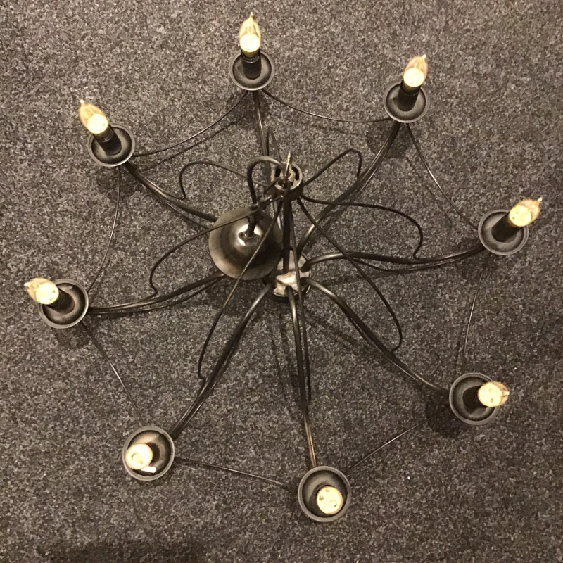 kroonluchter zwart/goud vintage 78 breed 62 hoog