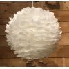 lamp hang bol met echte veren wit 30cm