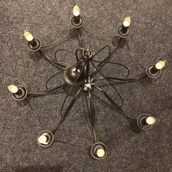 kroonluchter zwart/goud vintage 78 breed 62 hoog