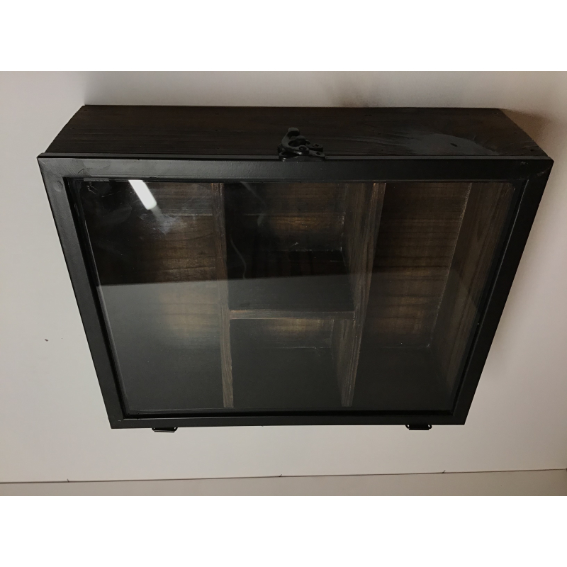 doos opberg hout met metaal 30x24x10