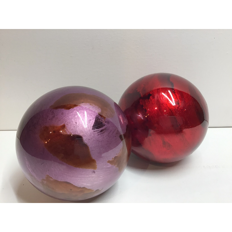 kerstbal glas roze assortiment per stuk 10cm