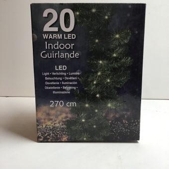 slinger kersttak met verlichting 270x20  20 led op batterijen 
