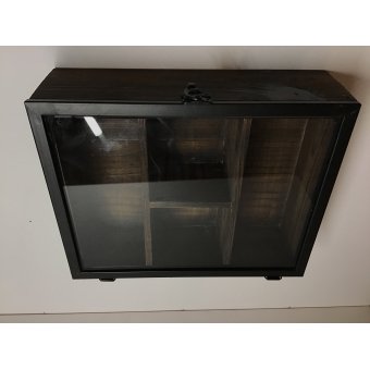 doos opberg hout met metaal 30x24x10