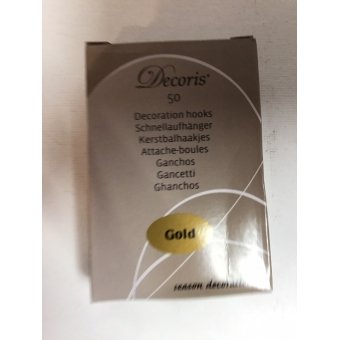 kerstbal haakjes 35mm x 0.8 50 stuks goud 