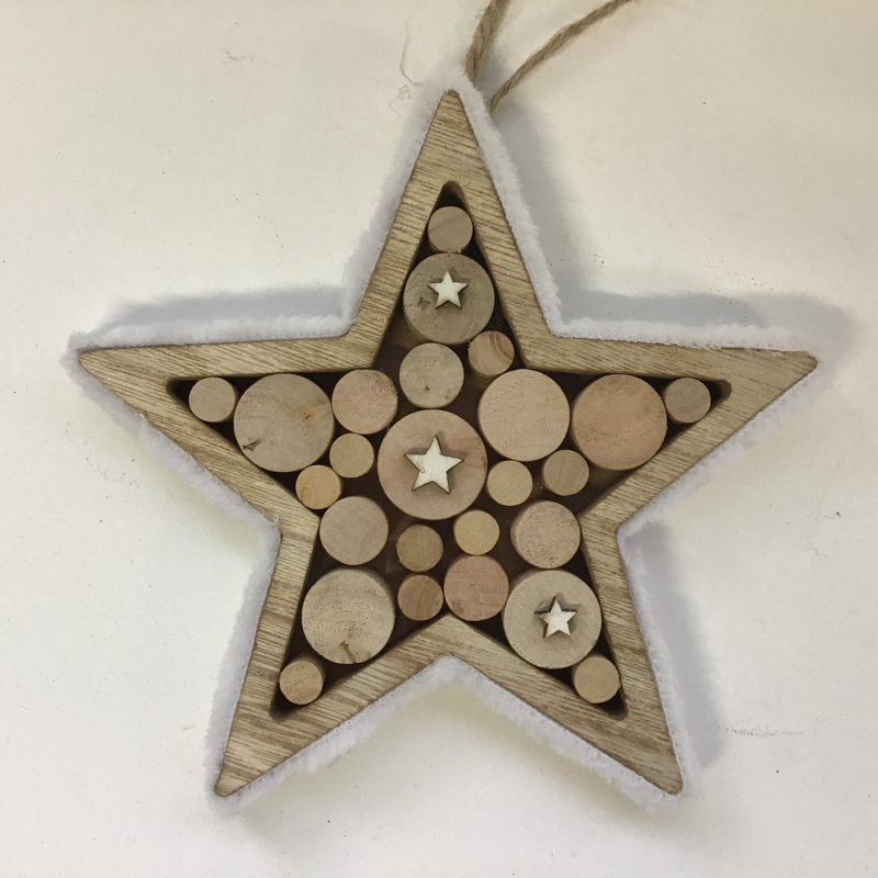 ster hanger goud stof 15cm