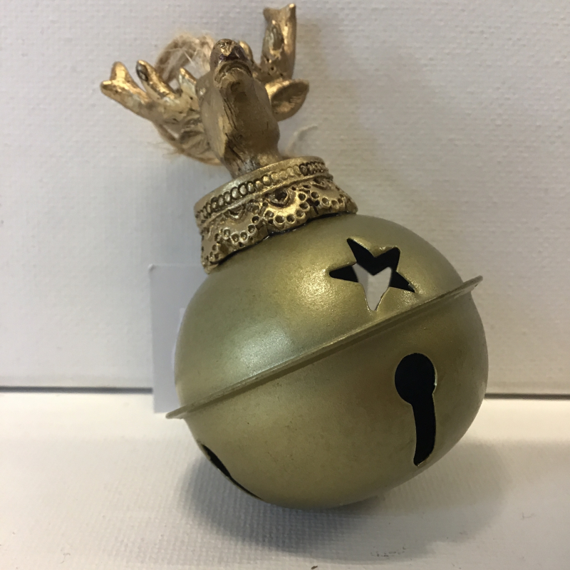 hanger bel rendier goud 8x4