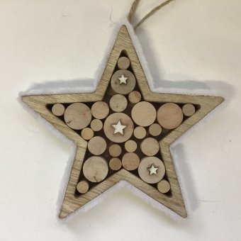 ster hanger goud stof 15cm