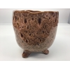Bloempot aardewerk roze/bruin 13x15cm