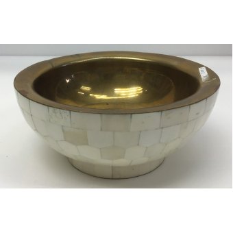 Schaal paarlemoer goud 26x10cm