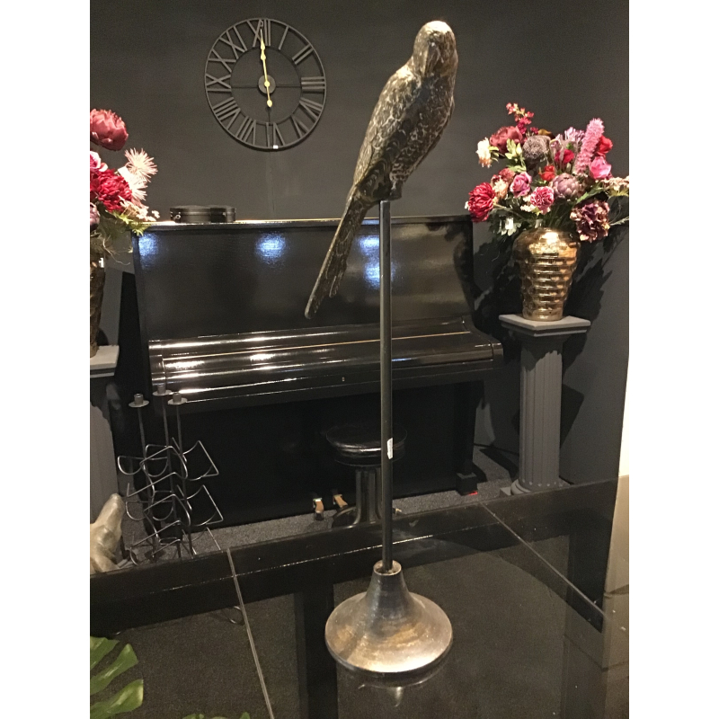 vogel papegaai goud op standaart 14x60