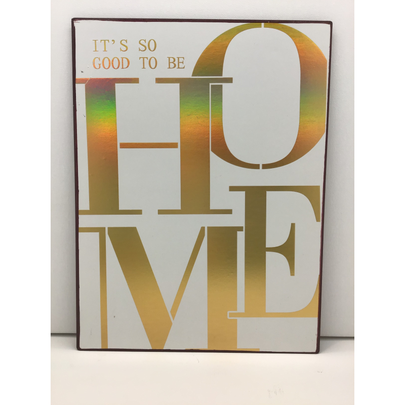 tekstbord muur metaal goud wit 26x35