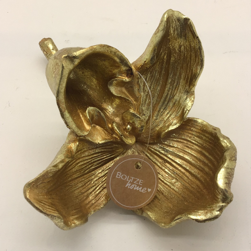 bloem orchidee goud 19x9