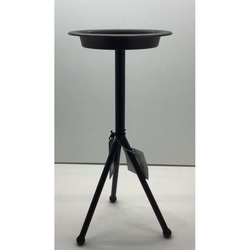 kaarsenhouder op staandaart zwart metaal 16x35