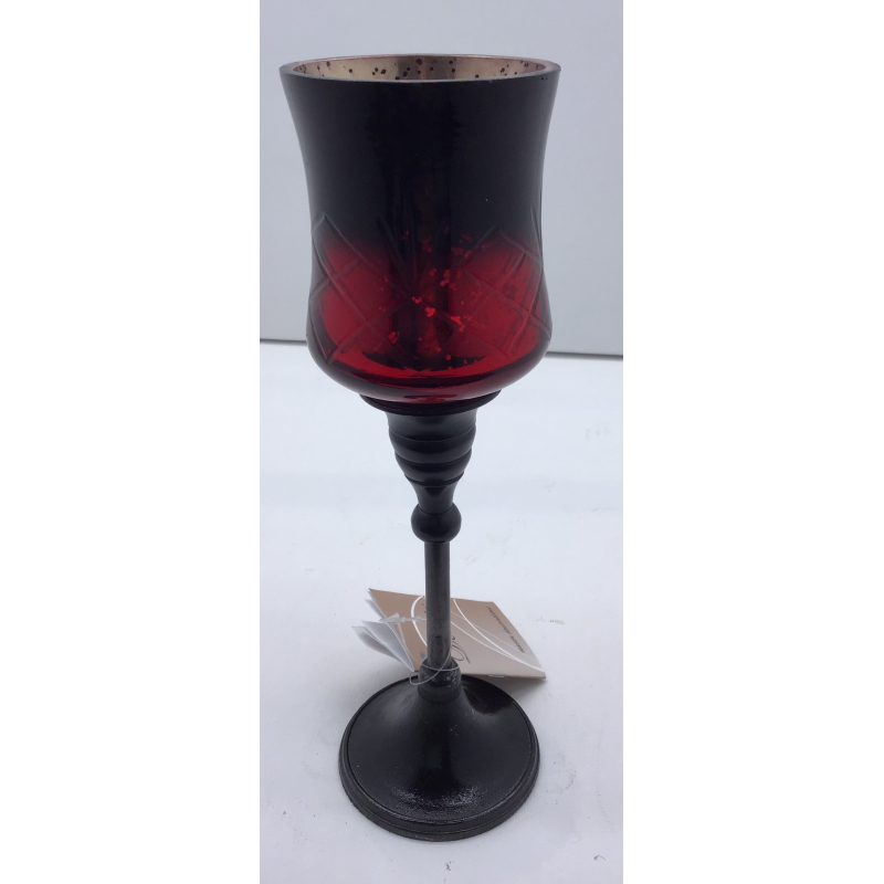 kaarsenhouder rood zwart standaart 6x24