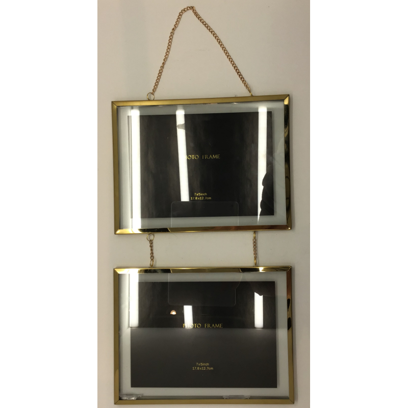 fotolijst duo aan kabel goud 21x15 x2 