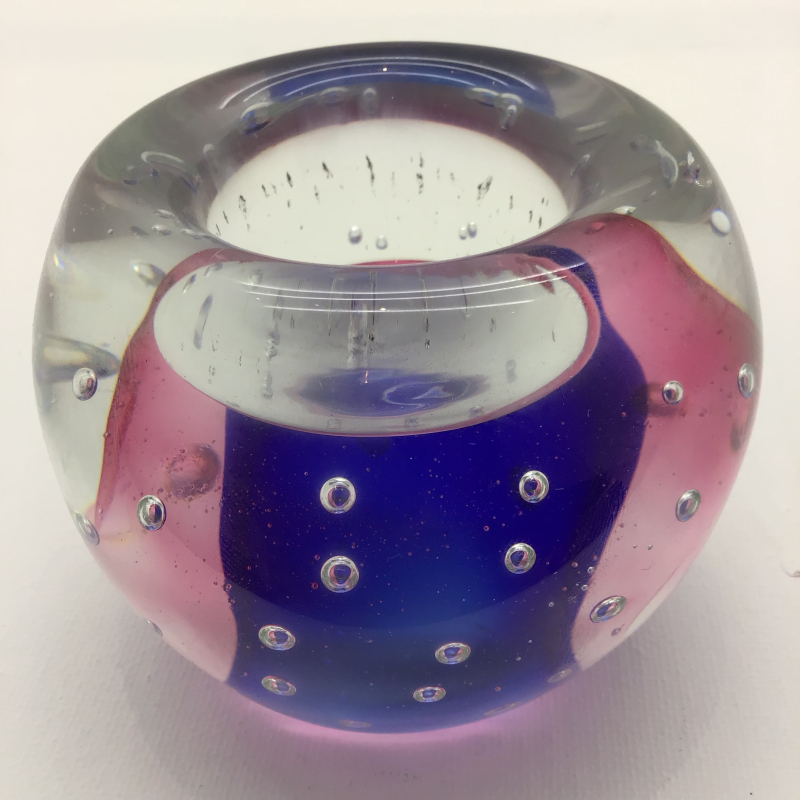 glasbol waxine blauw roze 8x8