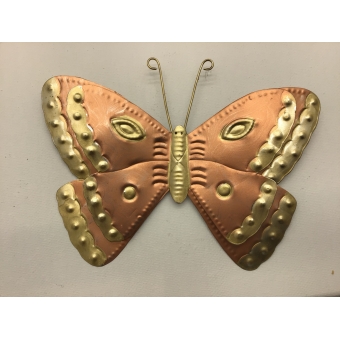 vlinder metaal roze goud 15x11