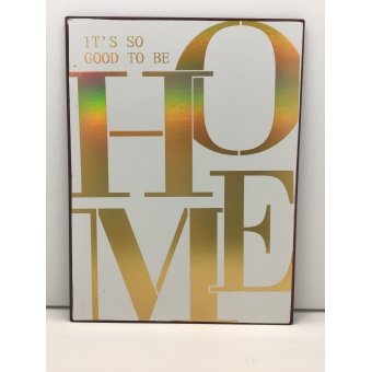 tekstbord muur metaal goud wit 26x35