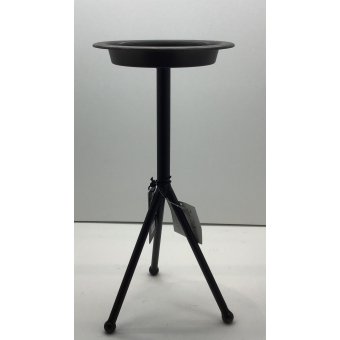 kaarsenhouder op staandaart zwart metaal 16x35