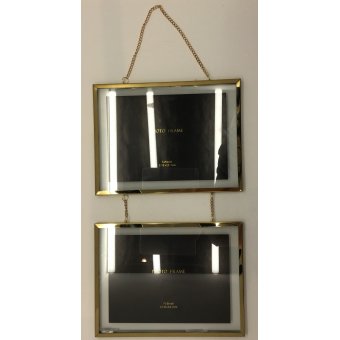 fotolijst duo aan kabel goud 21x15 x2 